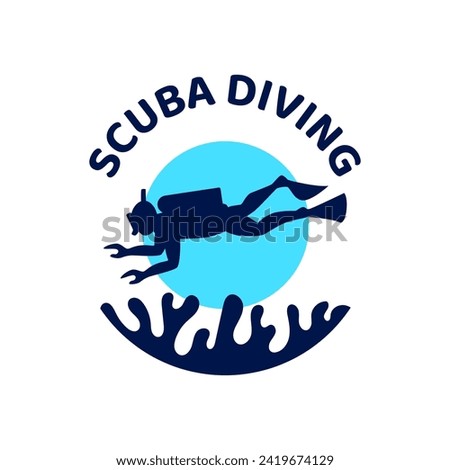 Scuba diving logo design, perfect for diving school and under water adventure logo design