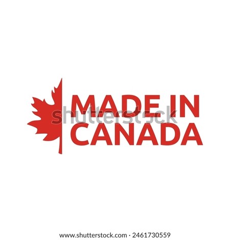 Made in canada label or logo design template