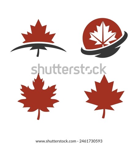 Set of Maple leaf vector logo. Forest and wood symbol sign. Nature tree logo.