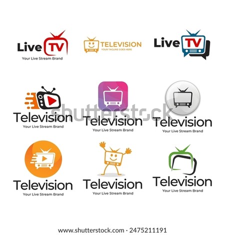 Creative media television vector logo design template