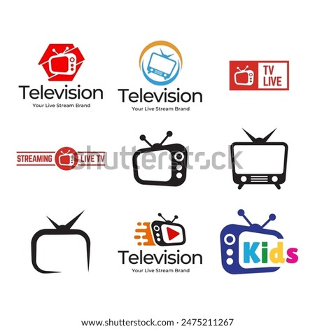 Creative media television vector logo design template