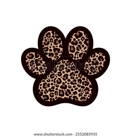 Paw print filled with leopard pattern.