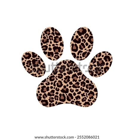 Paw print filled with leopard pattern.