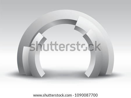 Arch Tube 3d gate entrance exhibition vector editable with modern style on isolated background