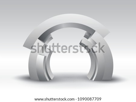 Arch Tube 3d gate entrance exhibition vector editable with modern style on isolated background