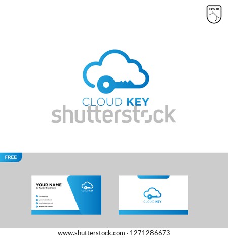 Cloud Key Logo Template, Free Business Card