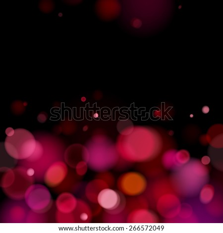 Abstract red bokeh blurry background. Festive celebration template.