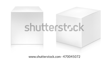 Two paper white boxes mock-up template. Good for packaging design. Vector illustration.