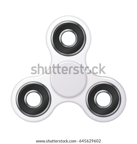 Hand fidget spinner toy - stress and anxiety relief. White basic color.
