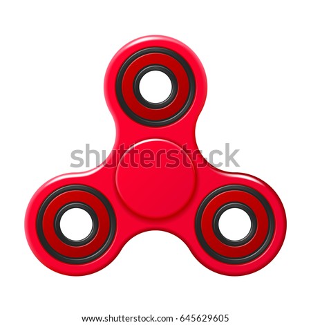 Hand fidget spinner toy - stress and anxiety relief. Red plastic.