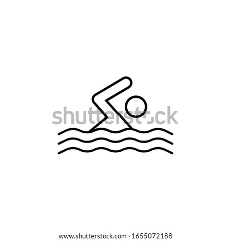 swimming icon. Simple outline vector of Prohibit set for UI and UX, website or mobile application