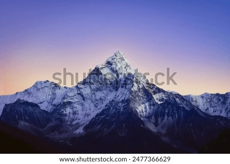 Similar – Image, Stock Photo Scenic mountain mountain