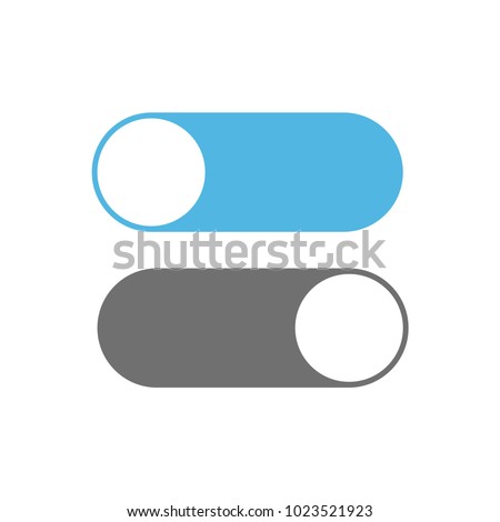 On and off switch toggle. Toggle icons on white background. Vector