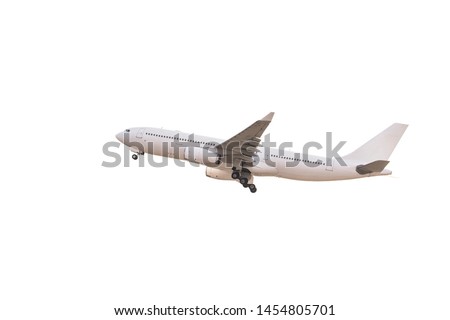 White passenger plane taking off Stok fotoğraf © 