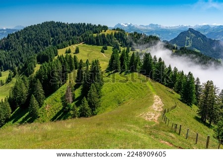 Similar – Image, Stock Photo View from Rigi Kulm Lake Lucerne and Pilatus