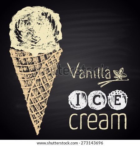 Download Vanilla Ice Cream Color Painted With Chalk. Stock Vector 273143696 : Shutterstock