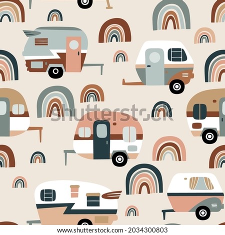 Image, Stock Photo Rainbow caravan Caravan