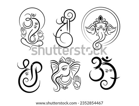 lord ganesha symbol collection for ganesh chaturthi festival