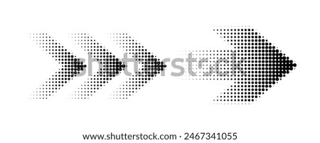 dotted halftone modern arrows set