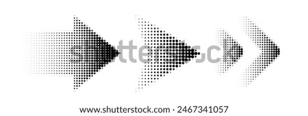 dotted halftone modern arrows set