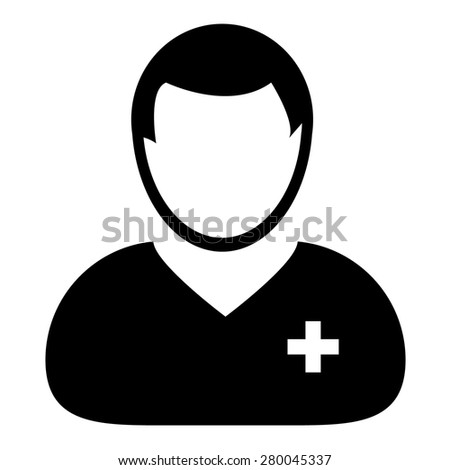 Patient icon symbol person profile avatar for medical and healthcare in a glyph pictogram illustration