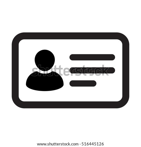 ID Card Icon - User With Identity Profile Vector illustration