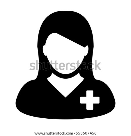 Woman Patient Icon - Medical & Healthcare Glyph Vector illustration