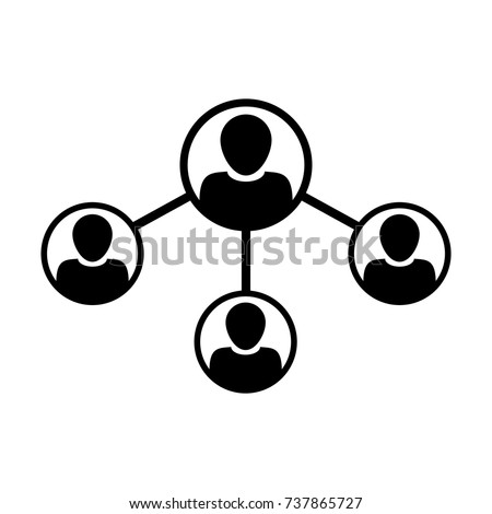 People Network Social Connection Icon Vector With Male Person Avatar Symbol for Multiple Sharing for Business and Teamwork in Flat icon Glyph Pictogram illustration