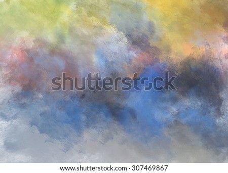 Pastel abstract in blue, yellow and green for background and wall art