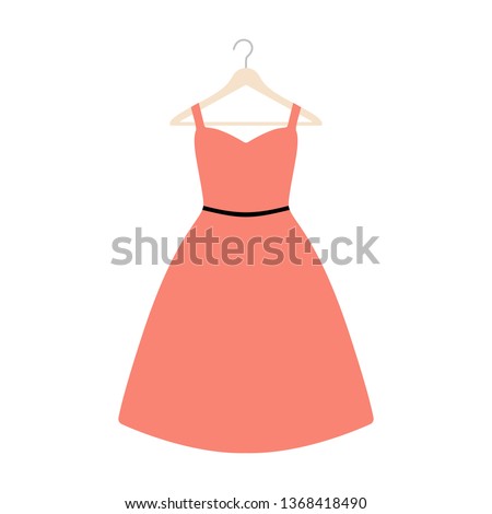 Vector illustration of an isolated plus size dress on a coat hanger.
