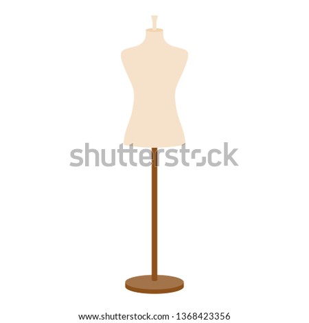 Vector illustration of an isolated dressmakers tailors mannequin.