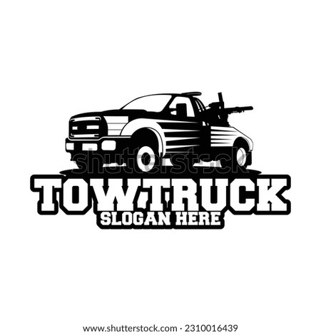 tow truck - towing truck - service truck with emblem logo style vector