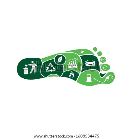 Carbon Footprint C02 vector logo sign 