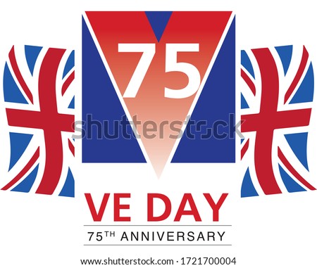 VE Day Victory in Europe Logo symbol design