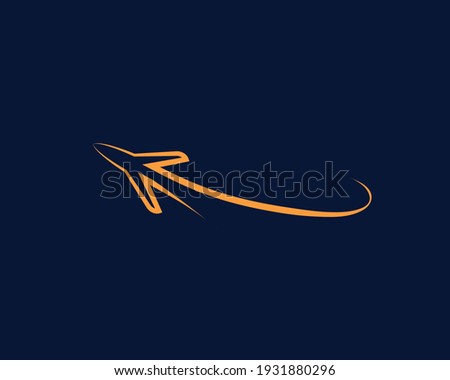 Abstract airline logo design with smooth flying