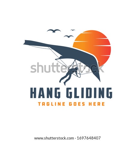 Hang gliding flying sports logo design