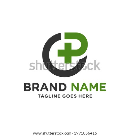 health clinic logo design with letter CP