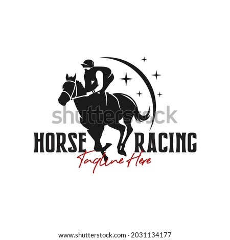 horse racing sports illustration logo design