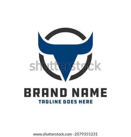 bull head horn inspiration illustration logo design Stock fotó © 
