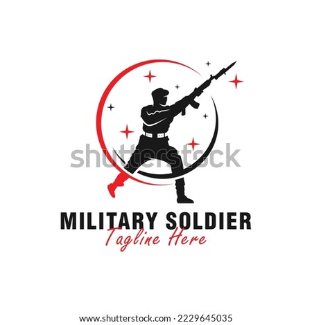 military soldier vector illustration logo design