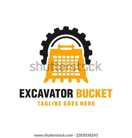 excavator bucket repair vector illustration logo design