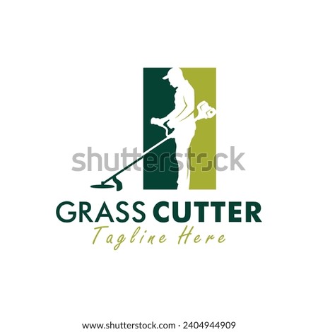 grass cutter vector logo design