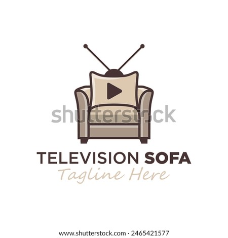 television sofa illustration logo design