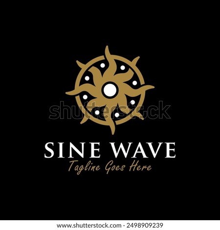 sine wave star logo design