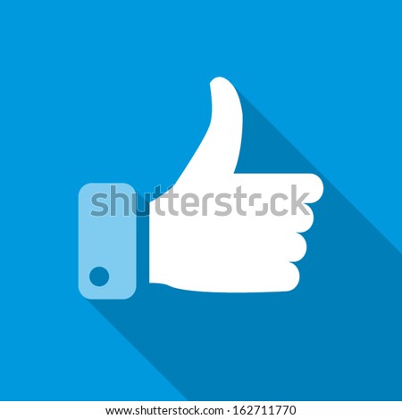 Icon In Blue Colors Thumbs-Up Flat Shaded Stock Vector 162711770 ...