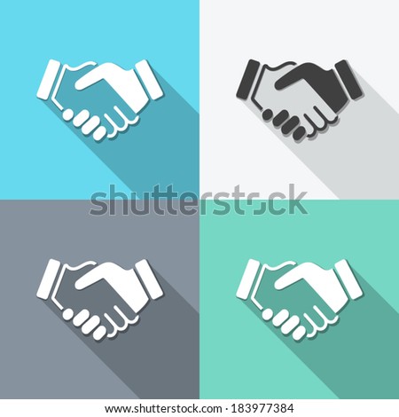 flat icons handshake. backgrounds for business and finance