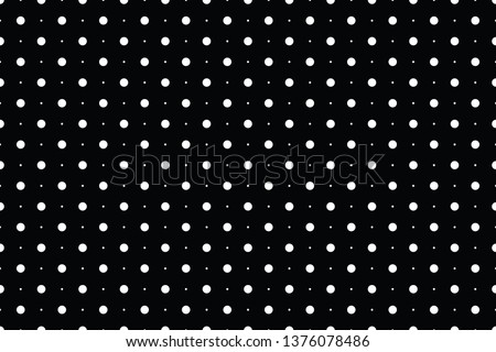 seamless pattern white polka dot on black background, vector, illustration
