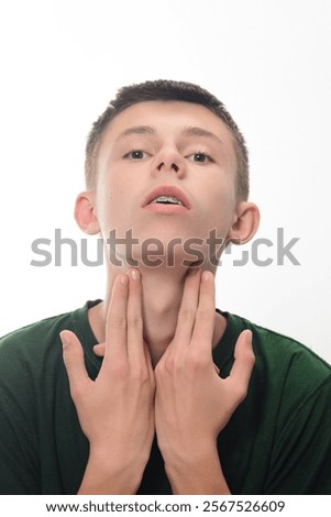 Similar – Image, Stock Photo Boy looking at a smartphone