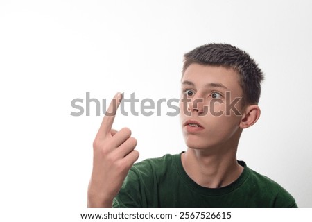 Similar – Image, Stock Photo Boy looking at a smartphone