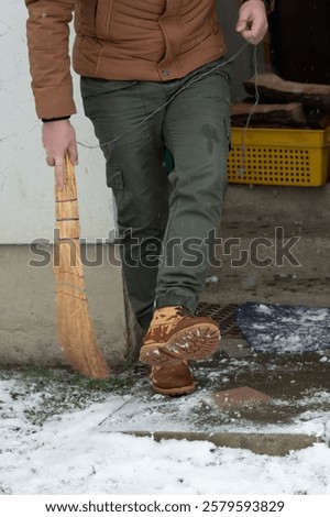 Similar – Image, Stock Photo Traditional handmade brooms at a bazaar in Adapazari in the province of Sakarya in Turkey